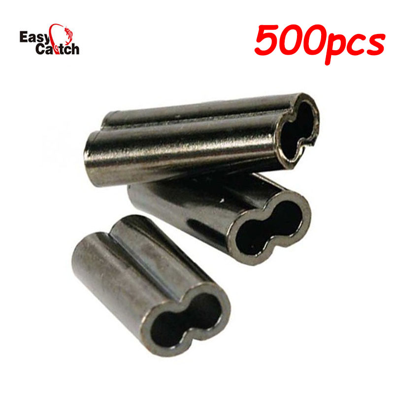 Monofilament Line - 500Pcs/Lot Copper Fishing Crimp Sleeves Double
