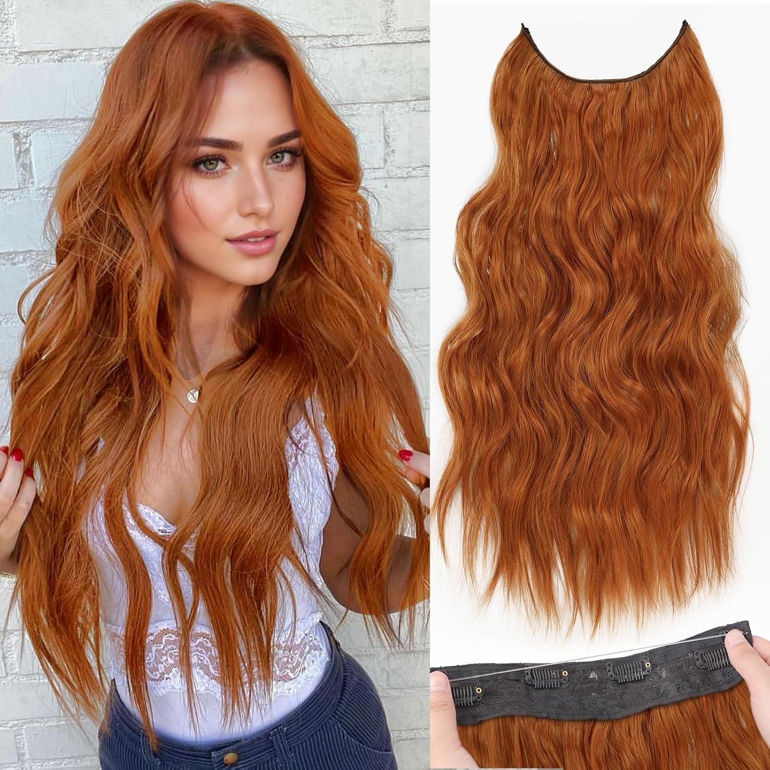 Tippet Line - Synthetic Invisible Wire Hair Extensions Long