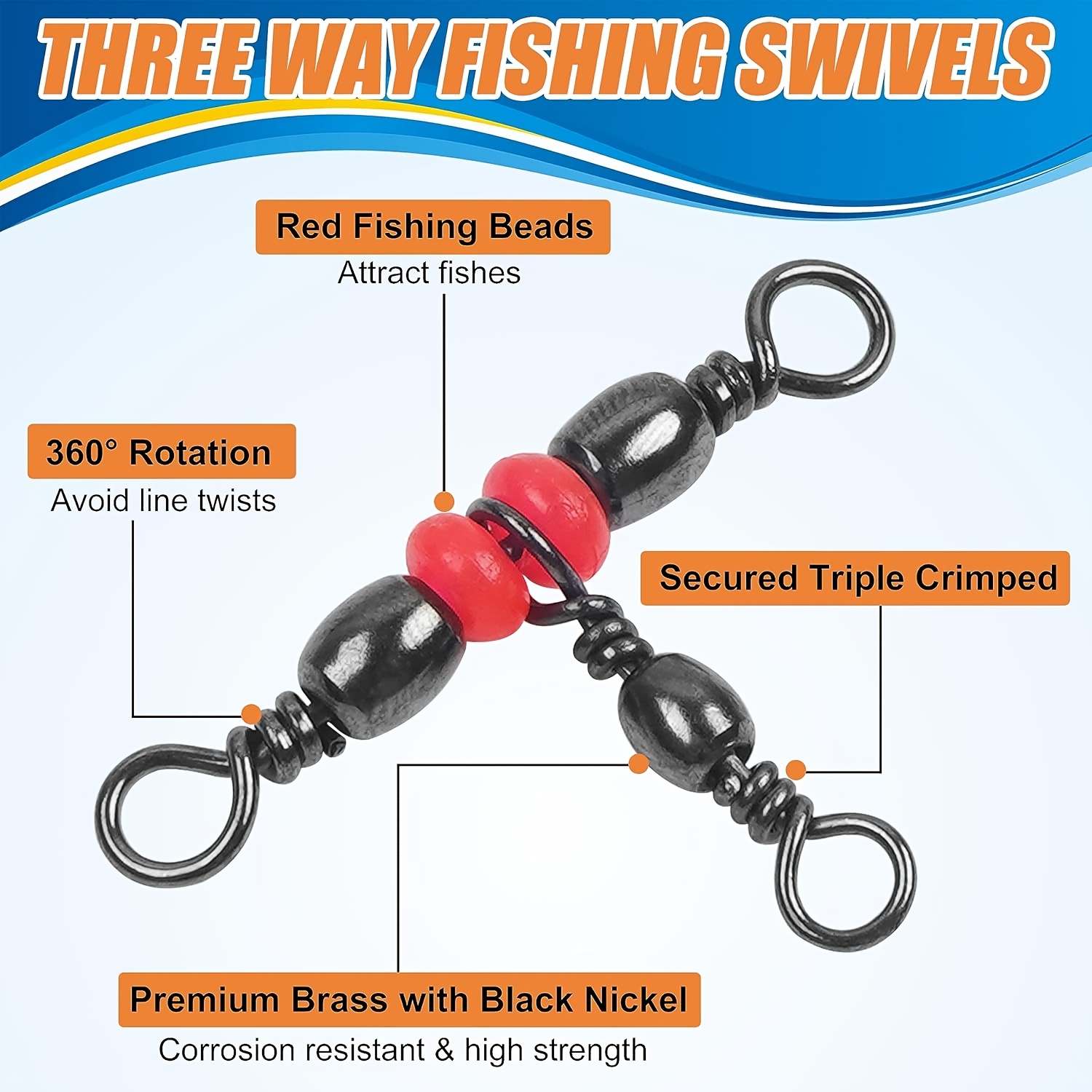 3 Three Way Swivels,Triple Swi - огляд і ціна Monofilament Line
