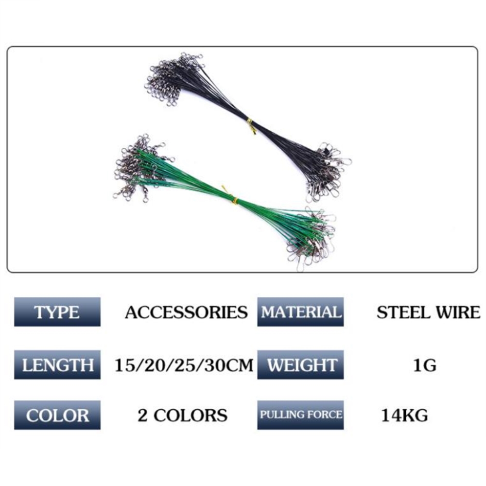 10pcs/lot Anti Bite Steel Fish - огляд і ціна Leader Line