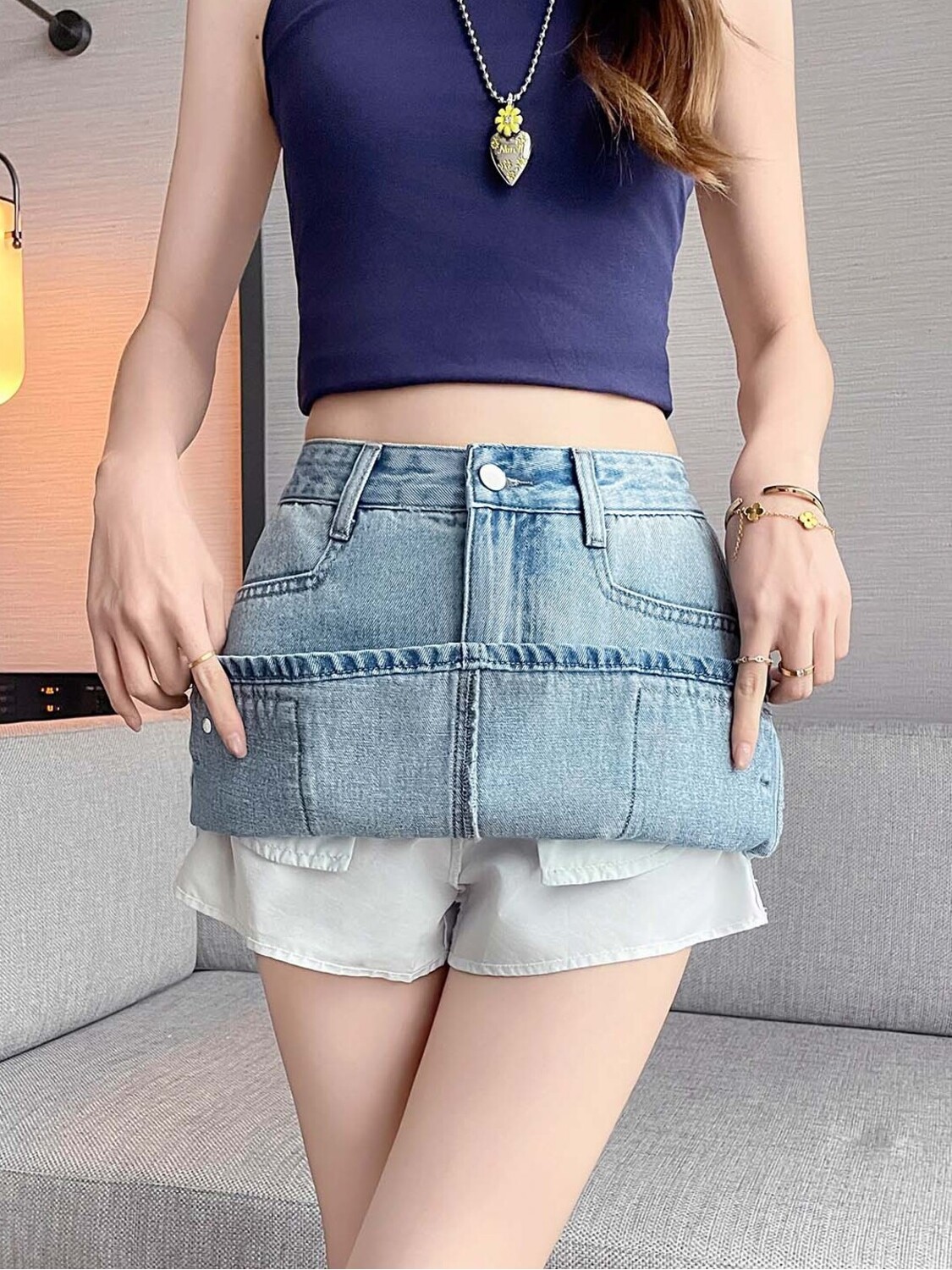 Women High Waist Cargo Denim M - огляд і ціна Fly Line
